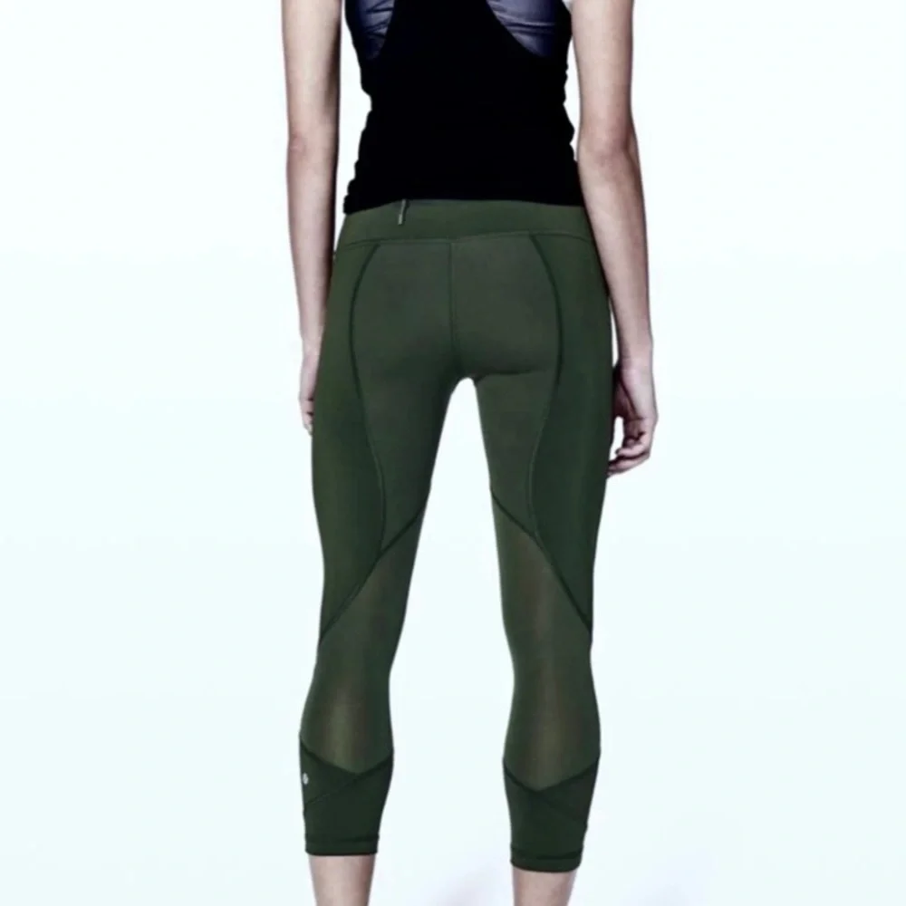 Lululemon Pace Rival Crop Dark Olive, Camo